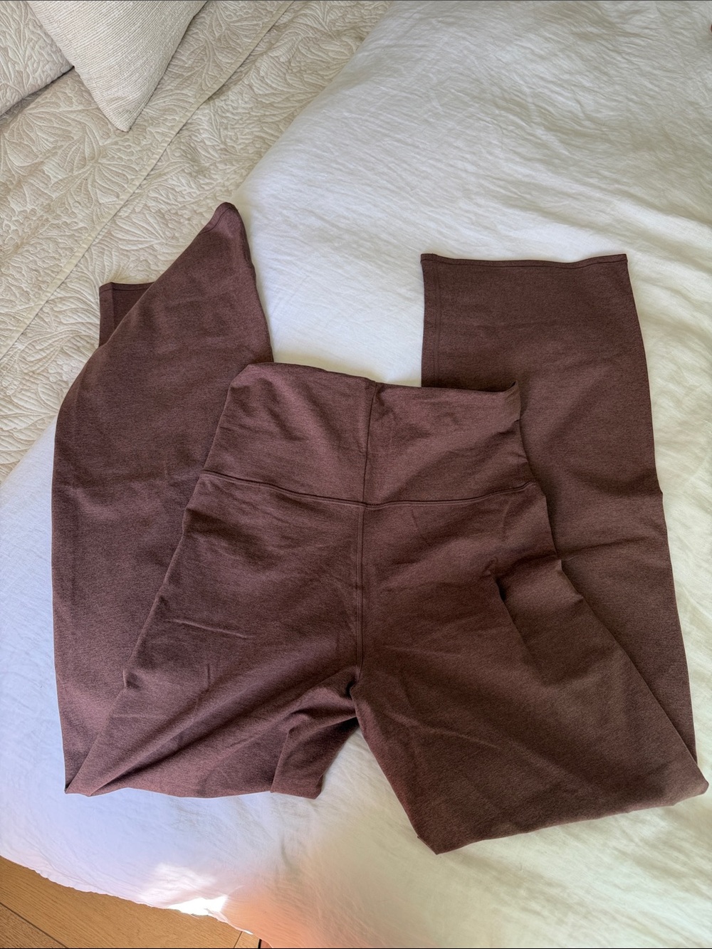 High-Waist Wide-Leg Leggings in Warm Chocolate